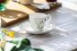 Preview: 1486631410 Colourful Spring, mocha/espresso cup with saucer, 2 pcs.