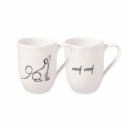 1016218408 Statement mug with handle "Dog" set of 2