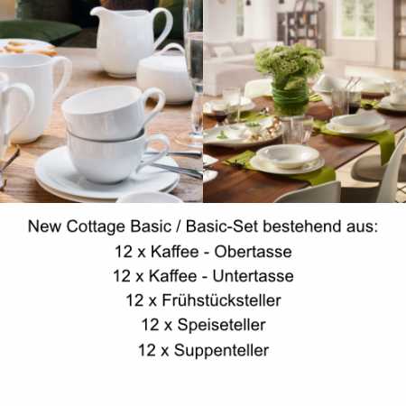 1034604001, Villeroy & Boch, New Cottage Basic, Basic-Set for 12 pers., 60pcs.