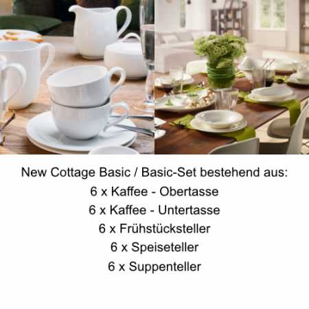 1034604002, Villeroy & Boch, New Cottage Basic, Basic-Set 6 Pers., 30pcs.