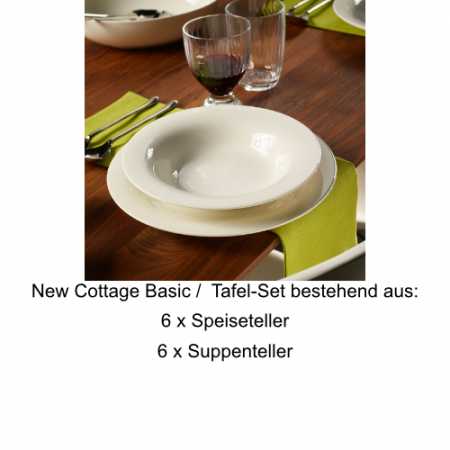 1034604004, Villeroy & Boch, New Cottage Basic, Dinnerset, 6 Pers., 12pcs.