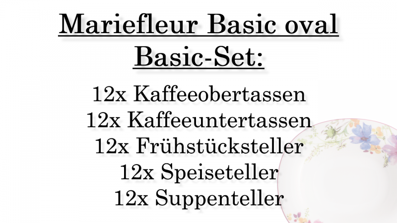 1041004011 Mariefleur Basic oval, basic set, 6 persons