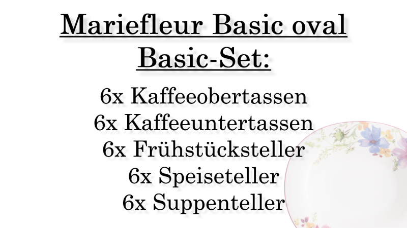 1041004012 Mariefleur Basic oval, Basic-Set, 6 Personen