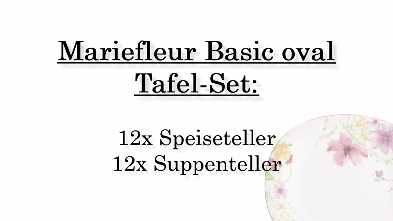 1041004013 Mariefleur Basic oval, dinner set, 12 persons