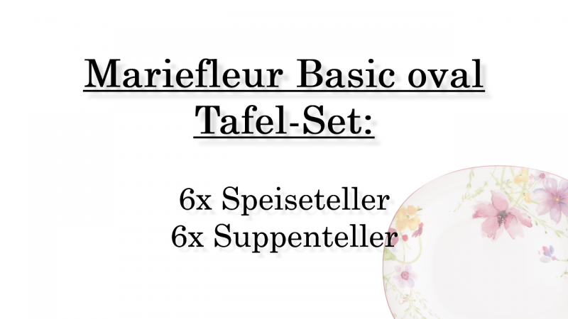 1041004014 Mariefleur Basic oval, Tafel-Set, 6 Personen