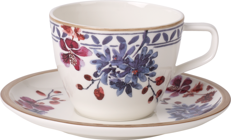 1041521290 Artesano Provencal Lavendel, Kaffeetasse mit Untertasse, 2 tlg.