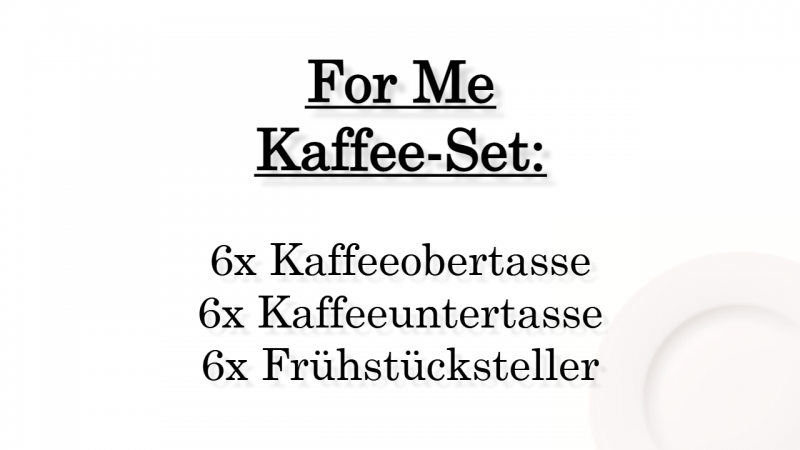 1041534006 For Me, Kaffee-Set, 6 Personen