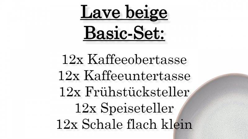 1042814001 Lave beige, basic set, 12 persons