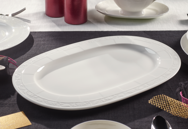 1043892940,Villeroy & Boch, White Pearl, Oval platter, 41cm