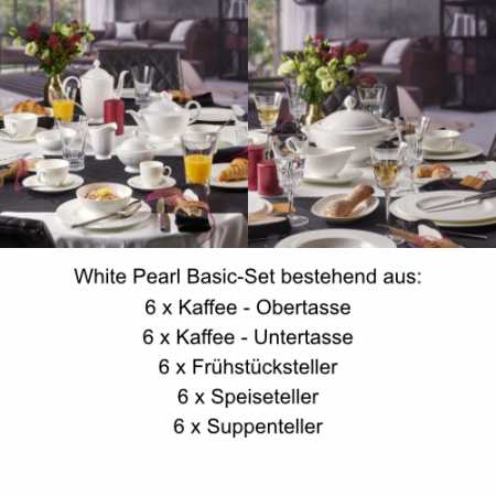 1043894002, Villeroy & Boch, White Pearl, Basic set 6 pers.