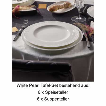 1043894004, Villeroy & Boch, White Pearl, dinner set 6 pers.