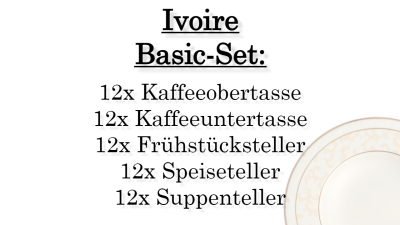 1043904001 Ivoire, Basic-Set, 12 Personen