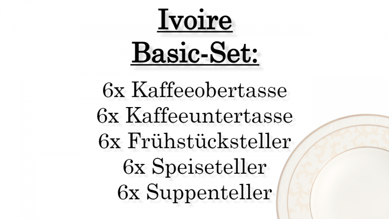 1043904002 Ivoire, Basic-Set, 6 Personen