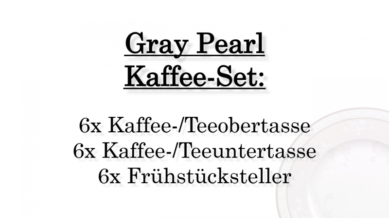 1043920001 Gray Pearl, coffee set, 6 persons