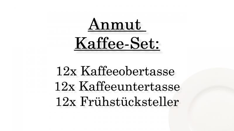 1045454005 Anmut, Kaffee-Set, 12 Personen