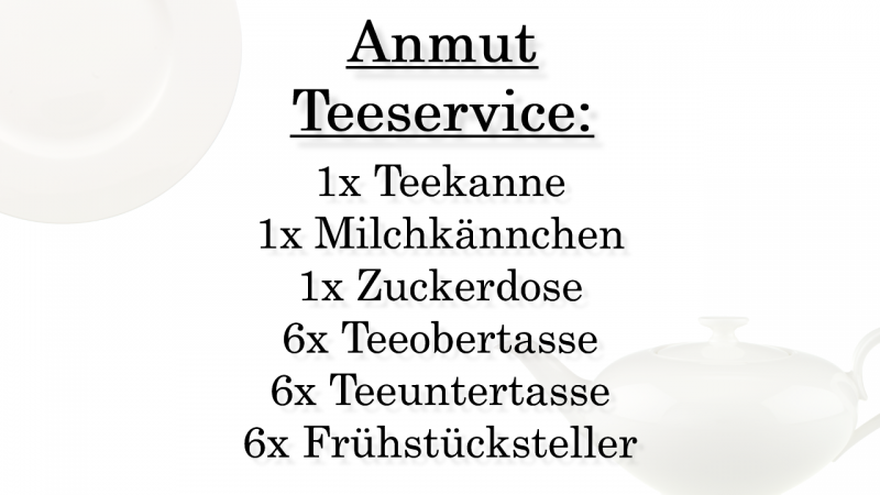 1045457110 Anmut, Teeservice, 6 Personen