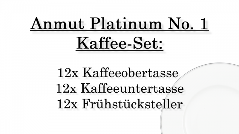 1046364005 Anmut Platinum No. 1, Kaffee-Set, 12 Personen