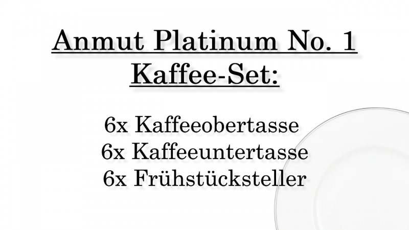 1046364006 Anmut Platinum No. 1, Kaffee-Set, 6 Personen