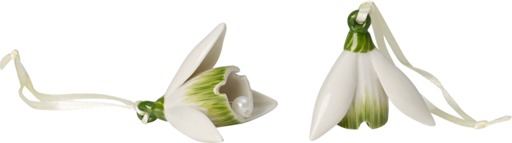 1454875423, Villeroy & Boch, Mini Flower Bells, Snowdrops, set of 2.