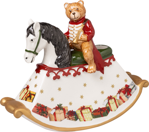 1483276551, Villeroy & Boch, Christmas Toys, porcelain - Candlestick in rocking horse look