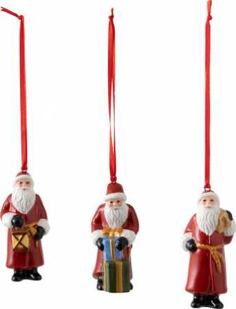 1483316687, Villeroy & Boch, Nostalgic Ornaments, Santa Claus ornaments, 3 pcs.