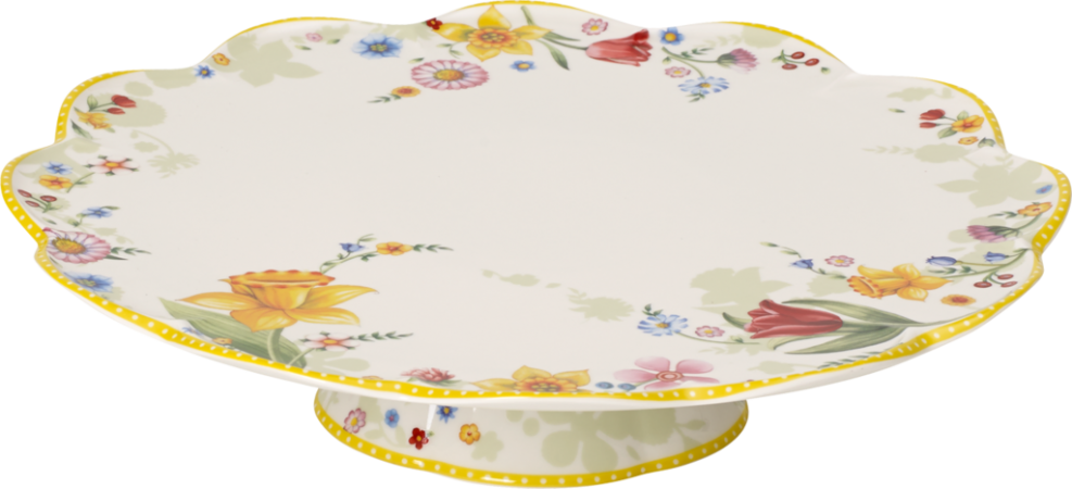 1486382290, Villeroy & Boch, Spring Awakening, Cake plate on foot, 33cm