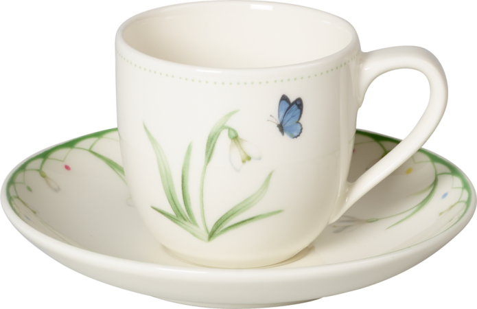 1486631410 Colourful Spring, mocha/espresso cup with saucer, 2 pcs.