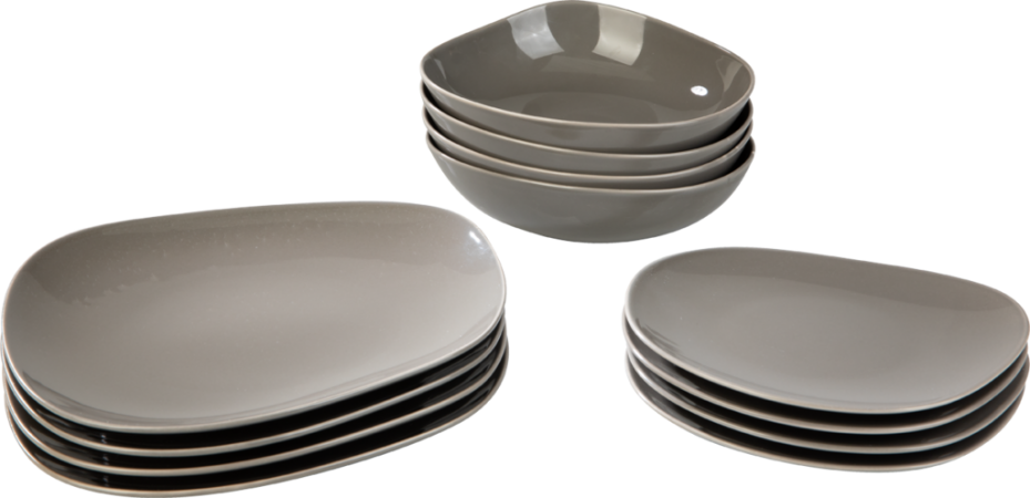 1951667271 Organic Taupe, Starter Teller-Set, 12 tlg.