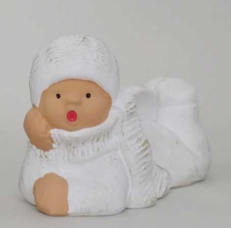 Singer Angel - Nadin lying with cap + scarf - 15 cm