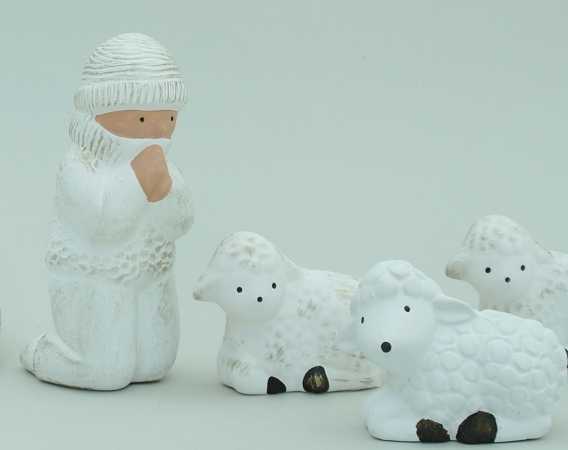 292970, Singer Angel,  Shepherd + Sheep 3 pcs - 16 cm