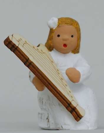 Singer Angel - Ursula with harp - 9 cm