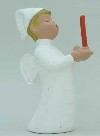 2l0000, Singer Angel, Teo with cap and candlestick - 22 cm