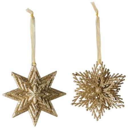 3593940006, Villeroy & Boch, Christmas Decoration, Decorative pendant star/snowflake gold set of 2 pieces