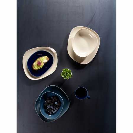 Organic Dark Blue Breakfast Plate