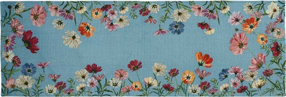 7736810 Sander-Cosmea blue shadow table runner