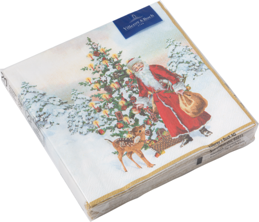 Winter Specials, L napkin Santa Claus with fir tree