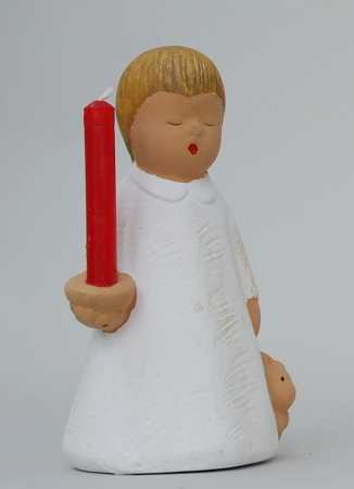 Singer Angel - Hugo1 with bear + candle - 14 cm