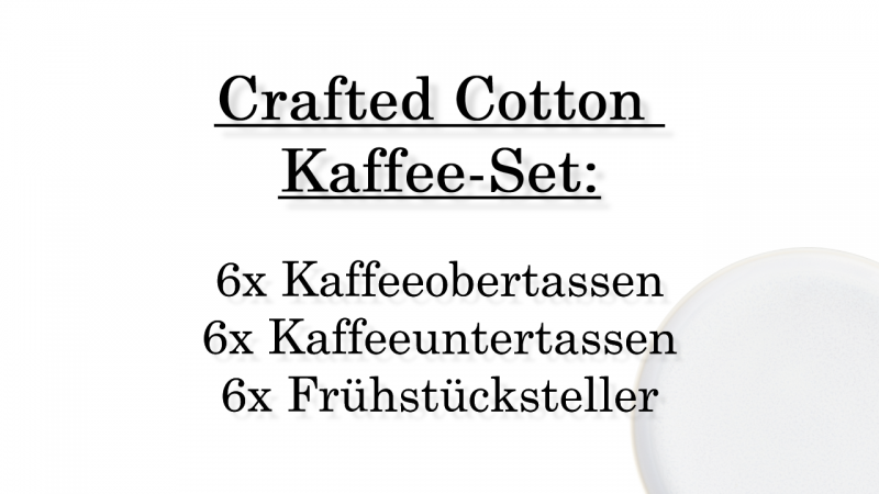 1951834006 Crafted Cotton, Kaffee-Set, 6 Personen