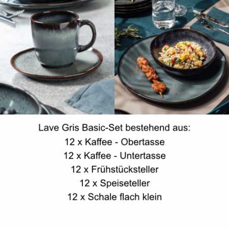 Villeroy & Boch, Lave Gris, Basic-set 60 pcs.