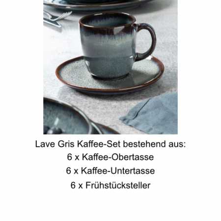 Villeroy & Boch, Lave Gris, Kaffee-Set 6 Pers.