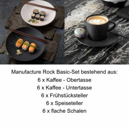 Villeroy & Boch, Manufacture Rock, Basic-Set 6 pcs.