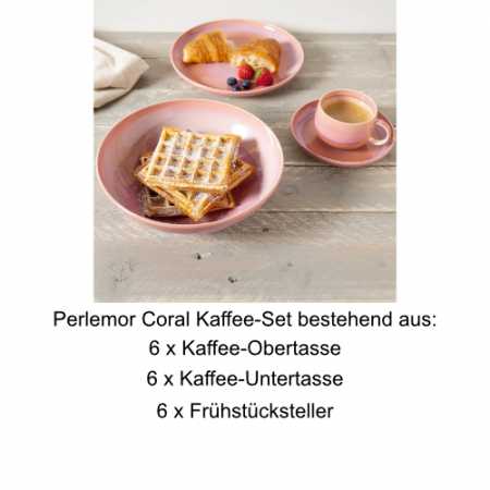 Villeroy & Boch, Perlemor Coral, Kaffee-Set 6 Pers.