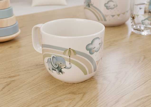 1486744889 Walk like an Elephant, children's mug with 1 small handle