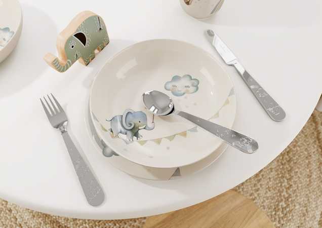 1265352091 Walk like an Elephant, children's cutlery