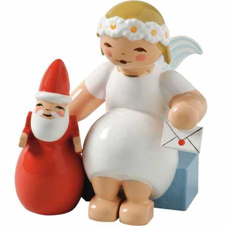 Wendt & Kühn, 634/70/29 Marguerite angel, sitting, with Father Christmas