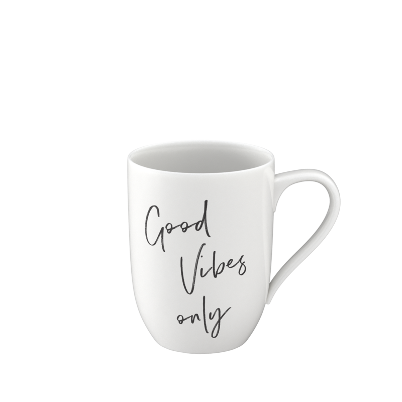 1016219663, Villeroy & Boch, Statement Becher mit Henkel "Good vibes only"