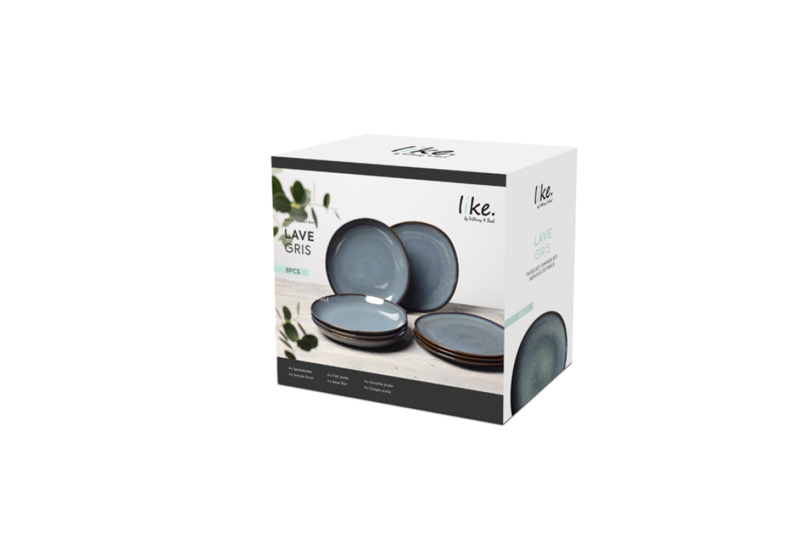 1042598717 Lave gris, dinner set, 8 pcs.