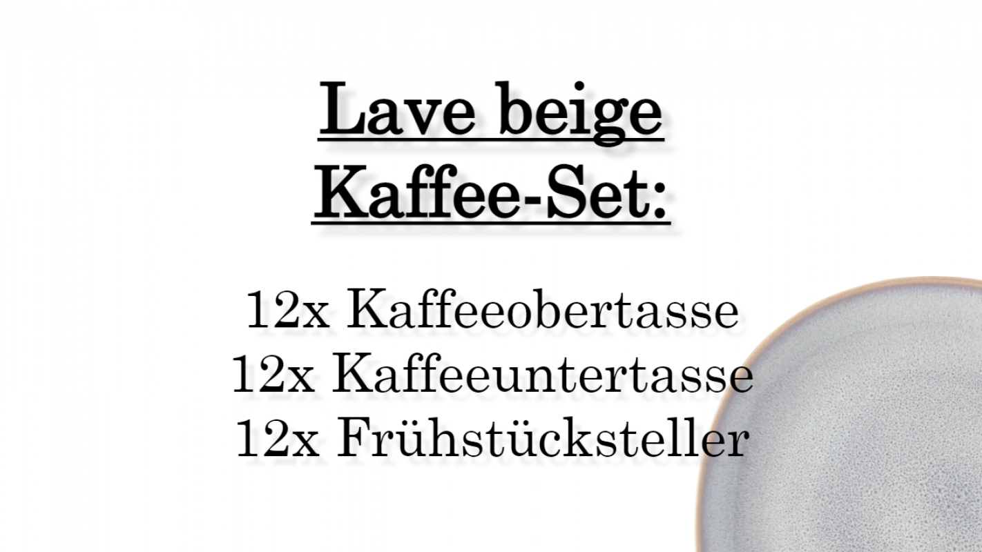 1042814005 Lave beige, coffee set, 12 persons