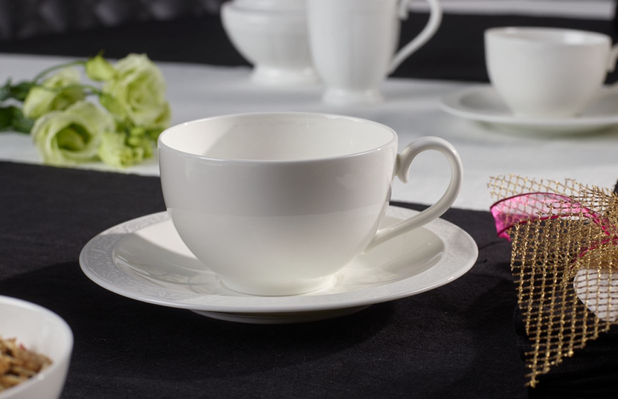 1043891230,Villeroy & Boch, White Pearl, breakfast cup and saucer 2pcs.