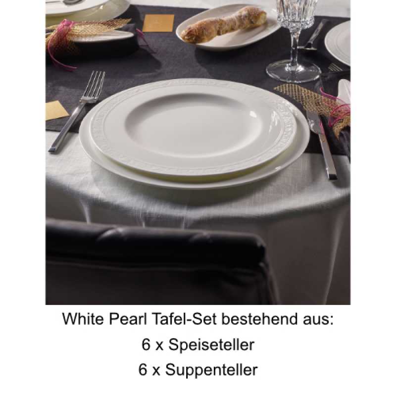 1043894004, Villeroy & Boch, White Pearl, dinner set 6 pers.